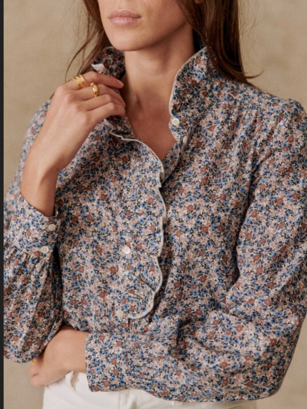 Sezane Chloe Shirt Blooming Blue